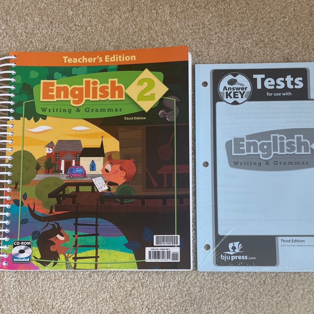 BJU press English 2 Teacher's Edition - Green Cover